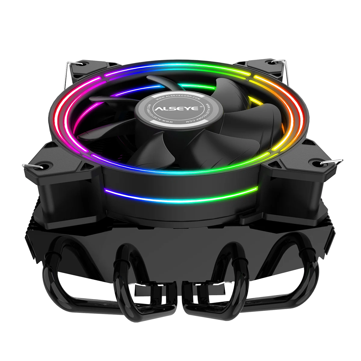 ALSEYE Cpu Cooler and case Fan 120mm with Rgb 4 Heat Pipes