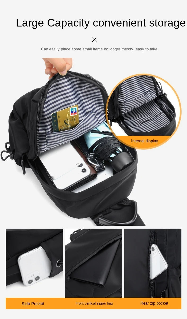 Men's new trendy business and leisure multi-function business travel single shoulder messenger bag