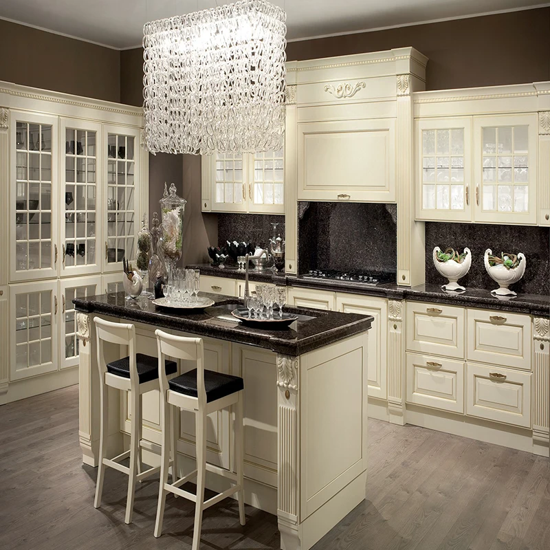 Free Standing Modern Pvc with Island Cabinet Kitchen