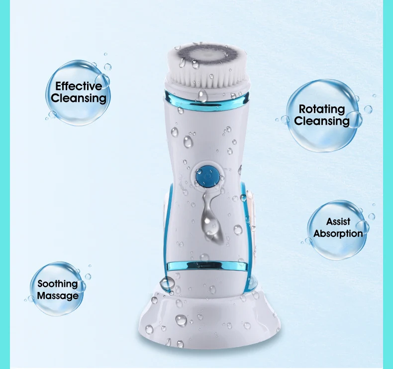 4 In 1 Facial Cleaner Brush Battery/usb Electric Rotating Face Scrubber