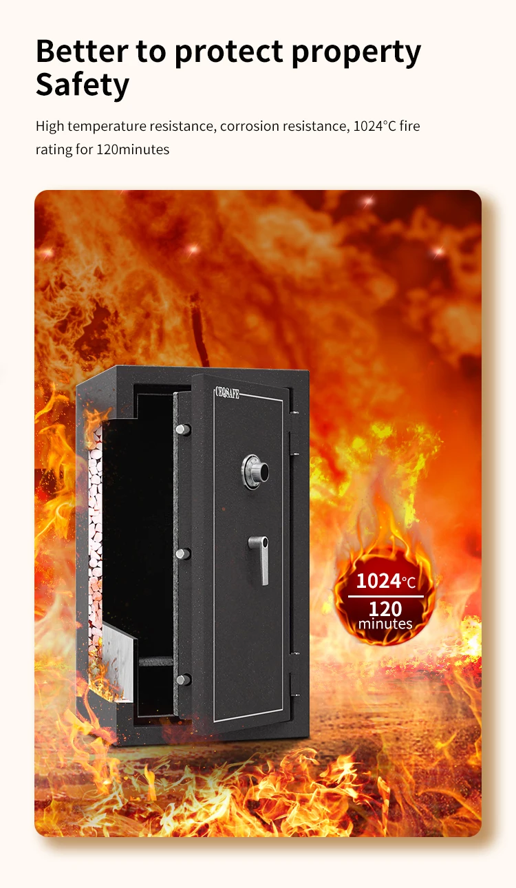 CEQSAFE High Security Fireproof Safe Box 4 Wheels Combination Lock Electronic Steel Combo Lock factory