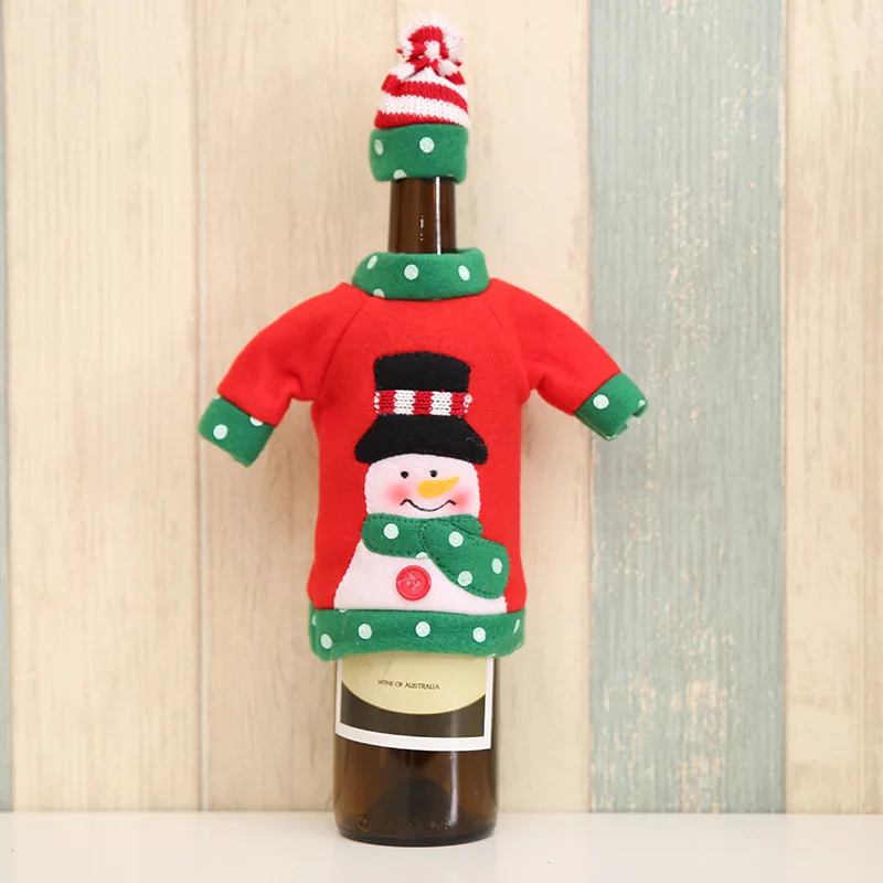Christmas Wine Bottle Cover, Ugly Christmas Sweater Wine Bottle Cover for  Holiday Christmas Party Decorations