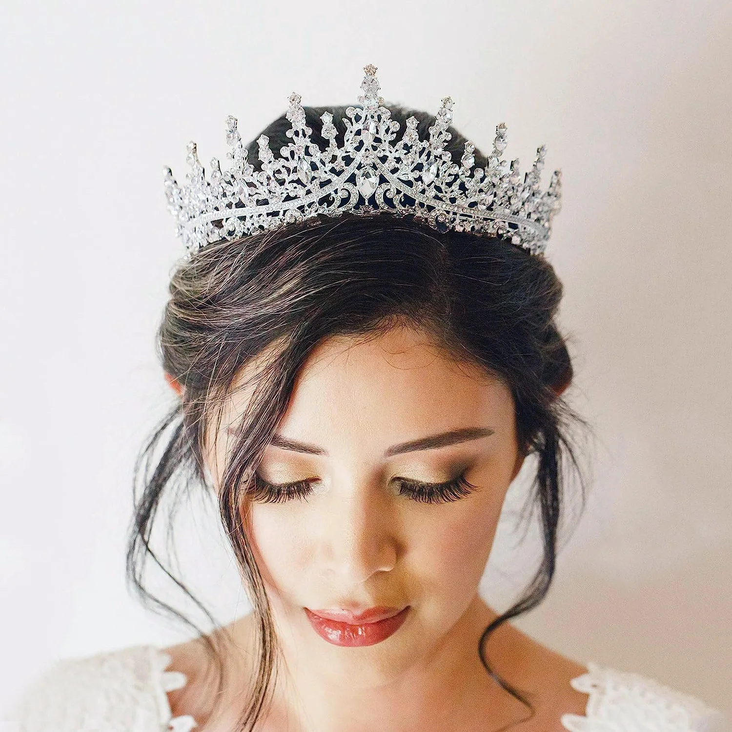 Handmade Tiara Hair Accessory Pageant Rhinestone Bridal 