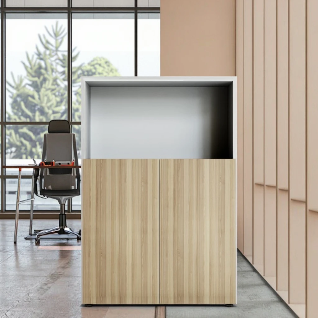 Compact Wood Office File Storage Cabinet with Document Organizer and Shelves 5