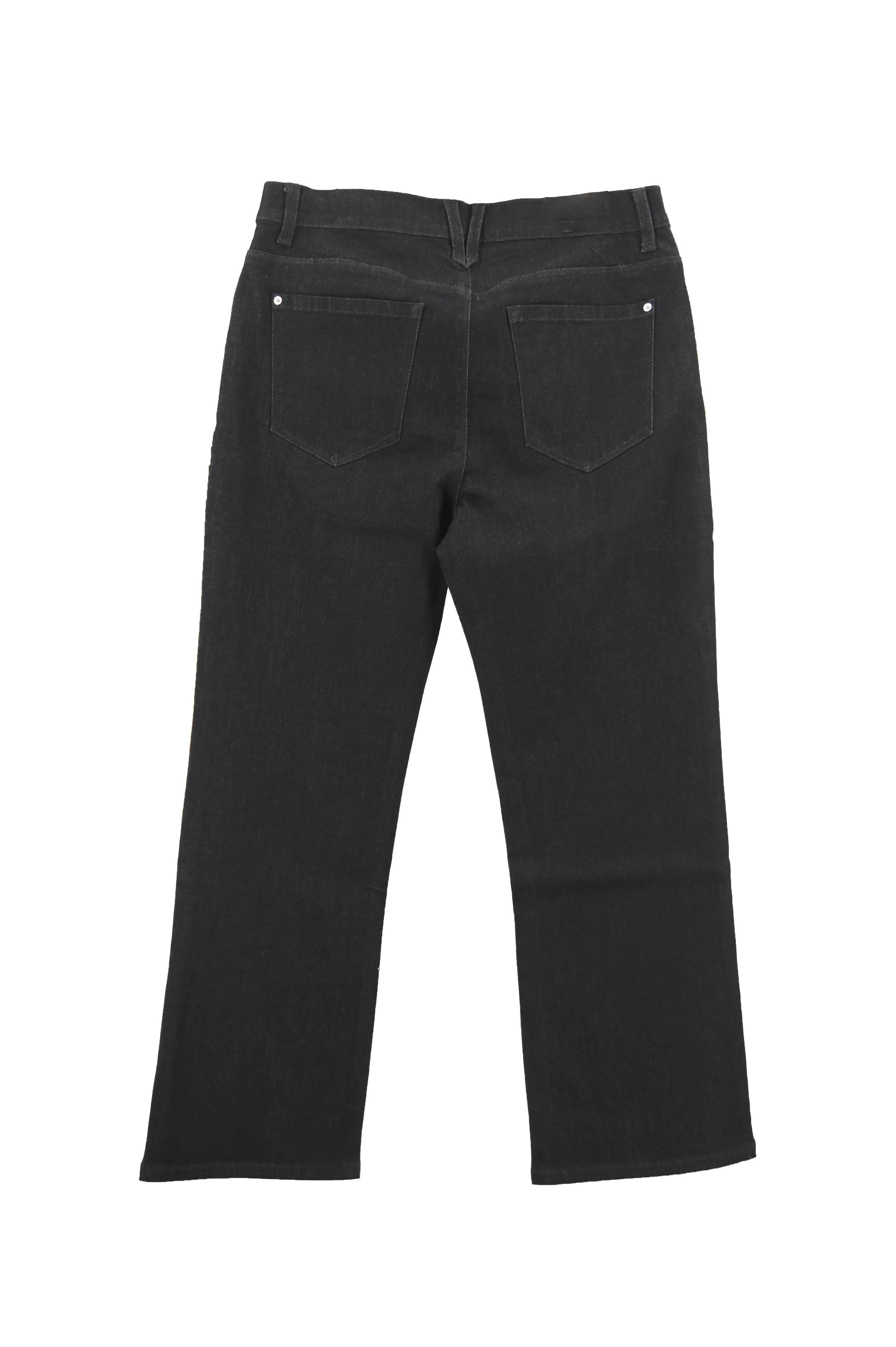 High-waisted Rhinestone Jeans, Women's Black Slightly Flared Trousers, Long Trousers with Fringed Stretch Flared Pants