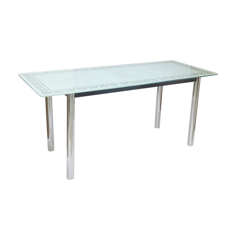 Modern Glass Metal Table With 4 Chairs Dining Table Set In Kitchen And Restaurant Furniture