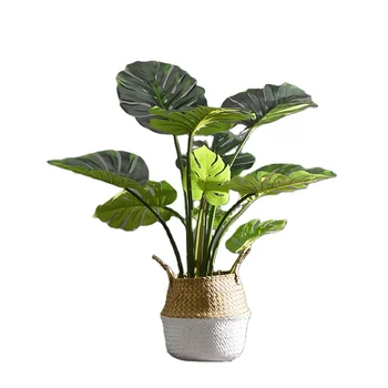Lifelike Frame Living Room Outdoor Potted Face Monstera Artificial Plants For