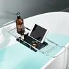 Estante para bañera de acero inoxidable SUS304, mármol plateado y negro.