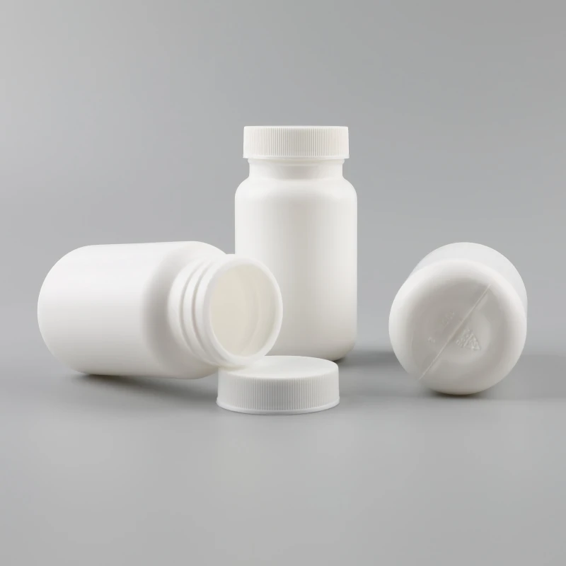 High Quality Customized HDPE White Plastic Medicine Bottle Vitamin  Candy Bottle Capsule 100ml