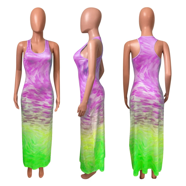 MOEN vestido de dama Colorful Bodycon Trendy Women Clothing Casual Dresses 2021 Long Maxi Dress