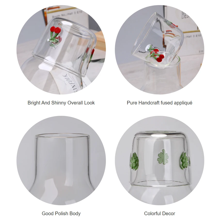Icon Heat Cold Resistant Bedside Night Borosilicate Glass Juice Water Bottle Carafe En Verre Pitcher Jug Sets with Tumbler Cup