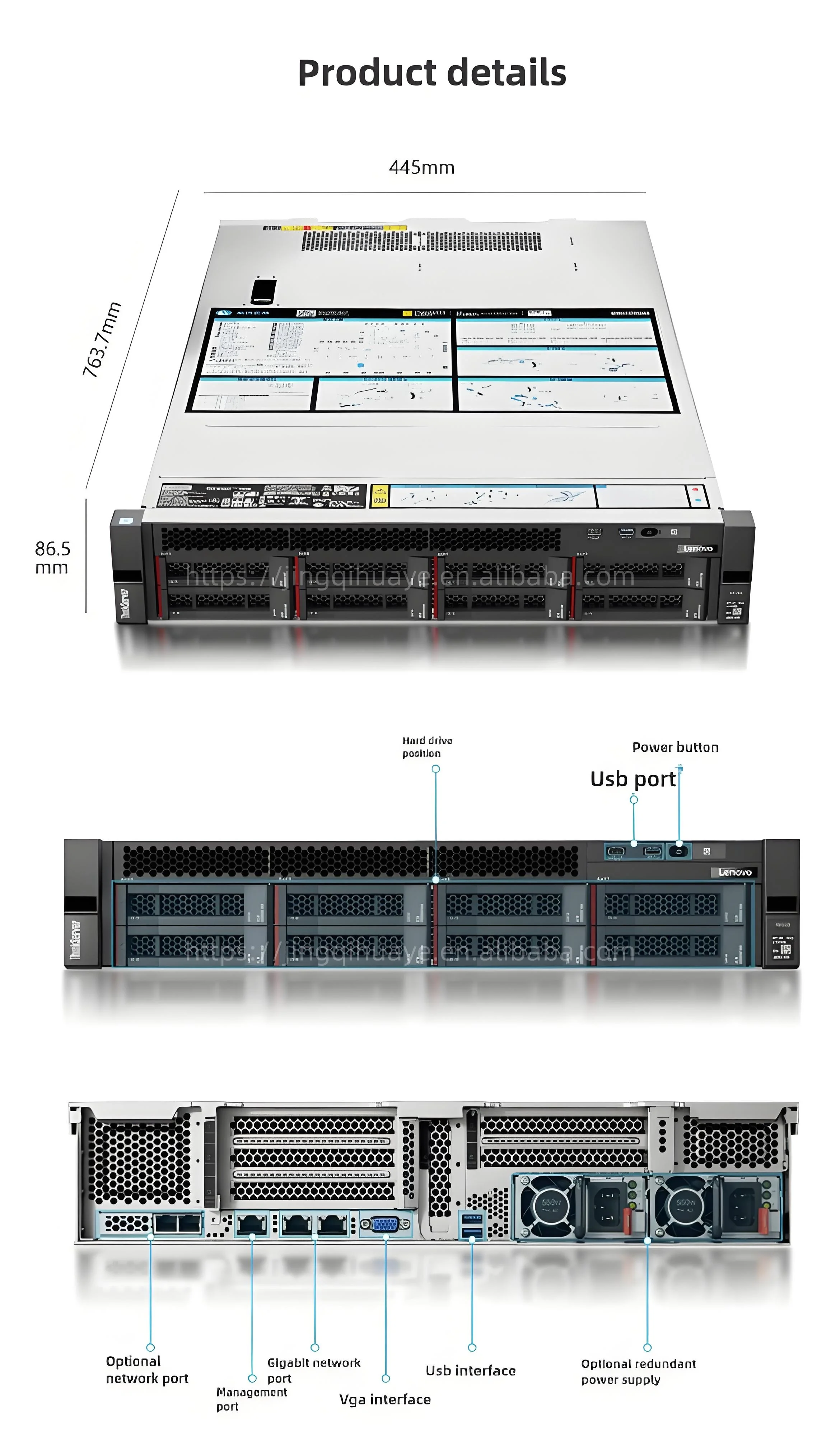 Wholesale Lenovos ThinkServer SR588 Rack Mounted Server Intel Xeon Gold 5220 18 Cores 64GB Memory 240GB SSD+6 1.2TB SAS Drives