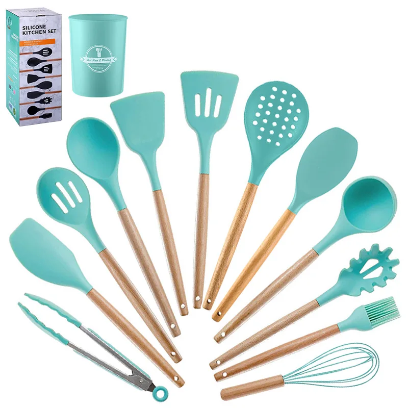 Kitchen Utensil Set - 11 Cooking Utensils - Colorful Silicone Kitchen  Utensils 