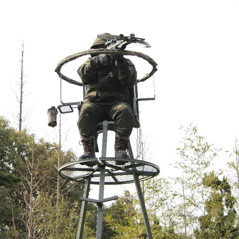 New in 2024 Outdoor Hunting Aluminum Tripod Tree Stand/hunting Treestand/shooting Ladder Tree Stand for One Person