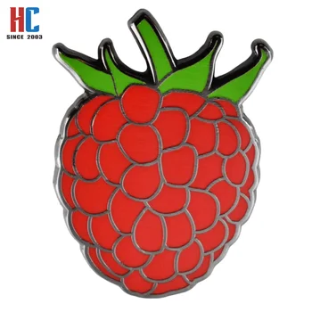 20 Years  Factory Custom Raspberry Hard Enamel Lapel Pin Fruit Vegetable gift