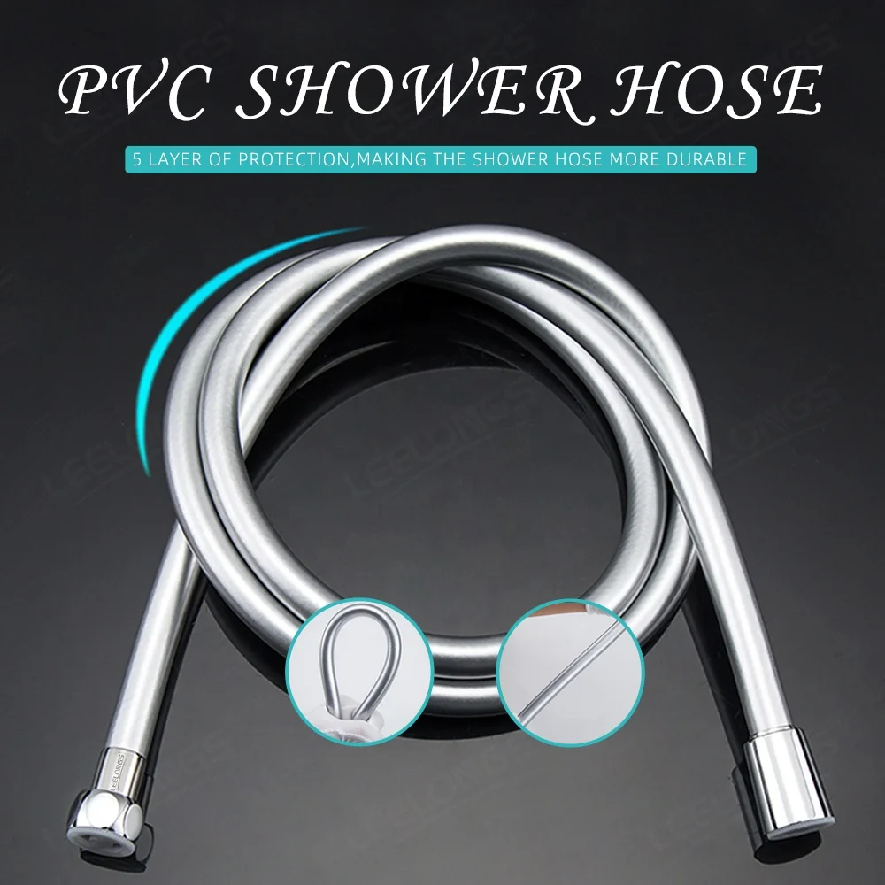 1.2m 1.5m 2m Non-toxic Leakproof Handheld Shower Head Hose Flexible ...