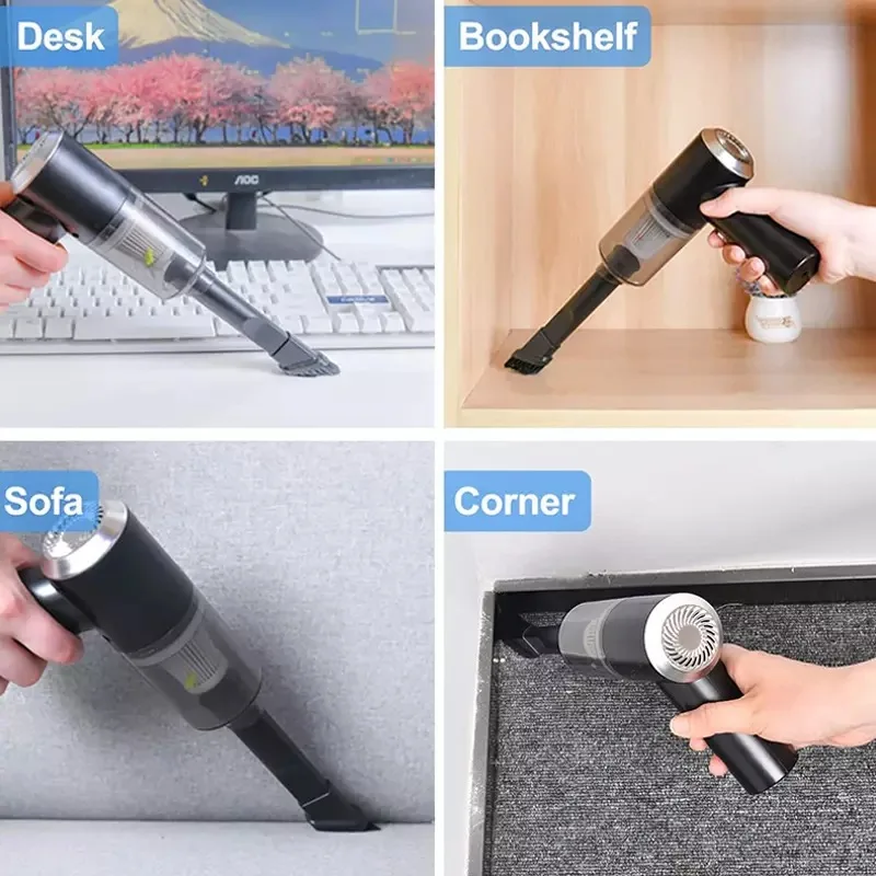 Hand Wireless Rechargeable Home Car Washer Mini Vacuum Cleaner for Car