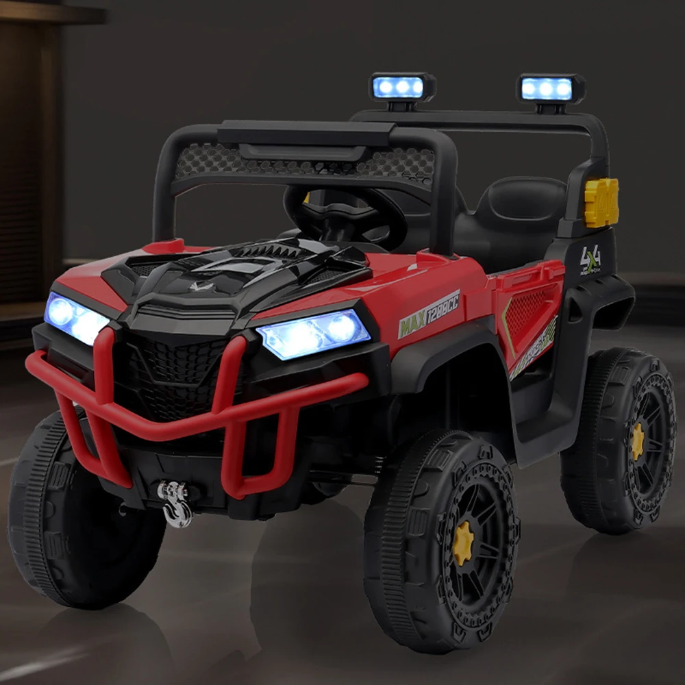 Classic Children's Electric Ride-On Four-Wheel Off-Road Vehicle Dual Drive for Remote Control Toy Car for 2-4 Years Metal