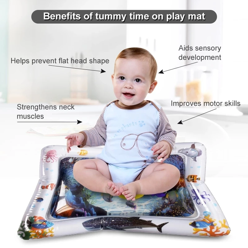 OEM Summer Cool Toys Cartoon Lovely Baby Inflatable Water Play Mats manufacture