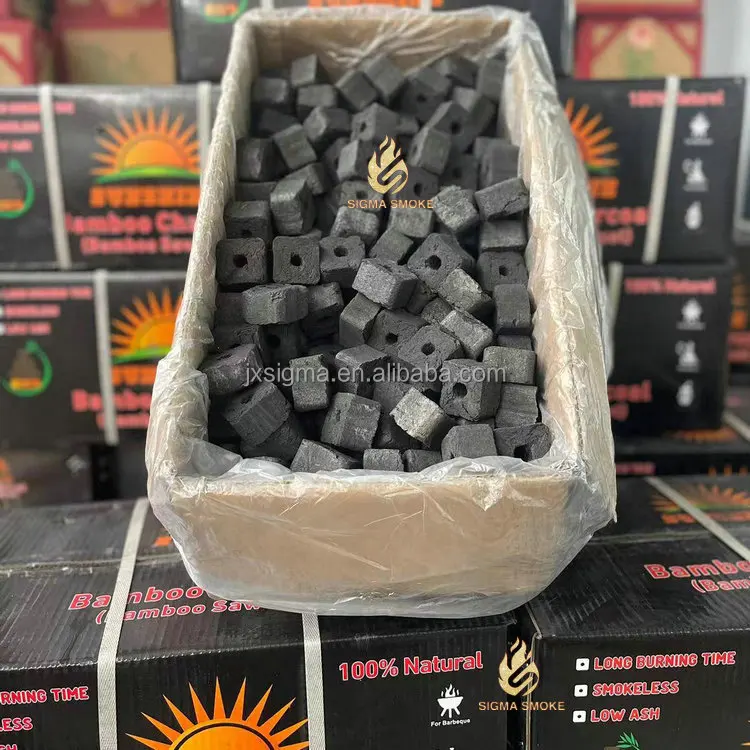 Sigma Excellent Grade Oem Carton Package Cube Iraq Panda Bamboo Shisha Hookah Charcoal