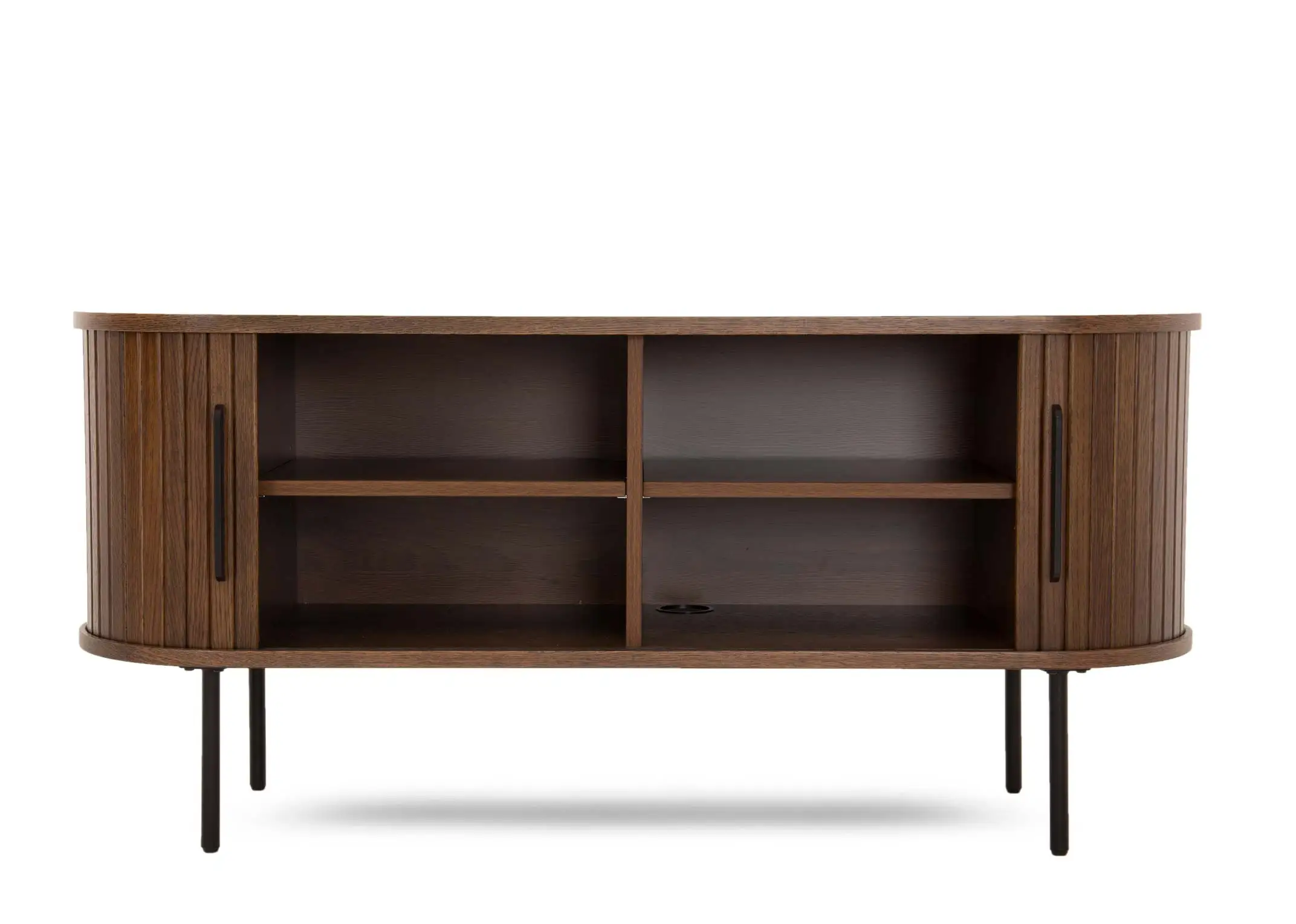 Mid Century Modern Tv Stand Tambour With Sliding Door Buy Tv