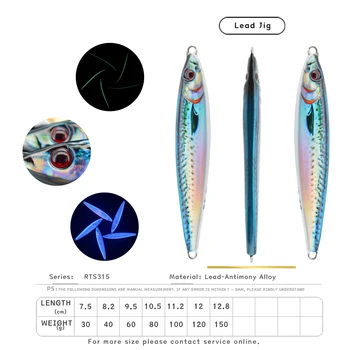 30g40g60g80g100g 3D Printed Mackerel Saltwater Fishing Vertical Jig Barracuda Speed Jig – Metal Jig – view 4