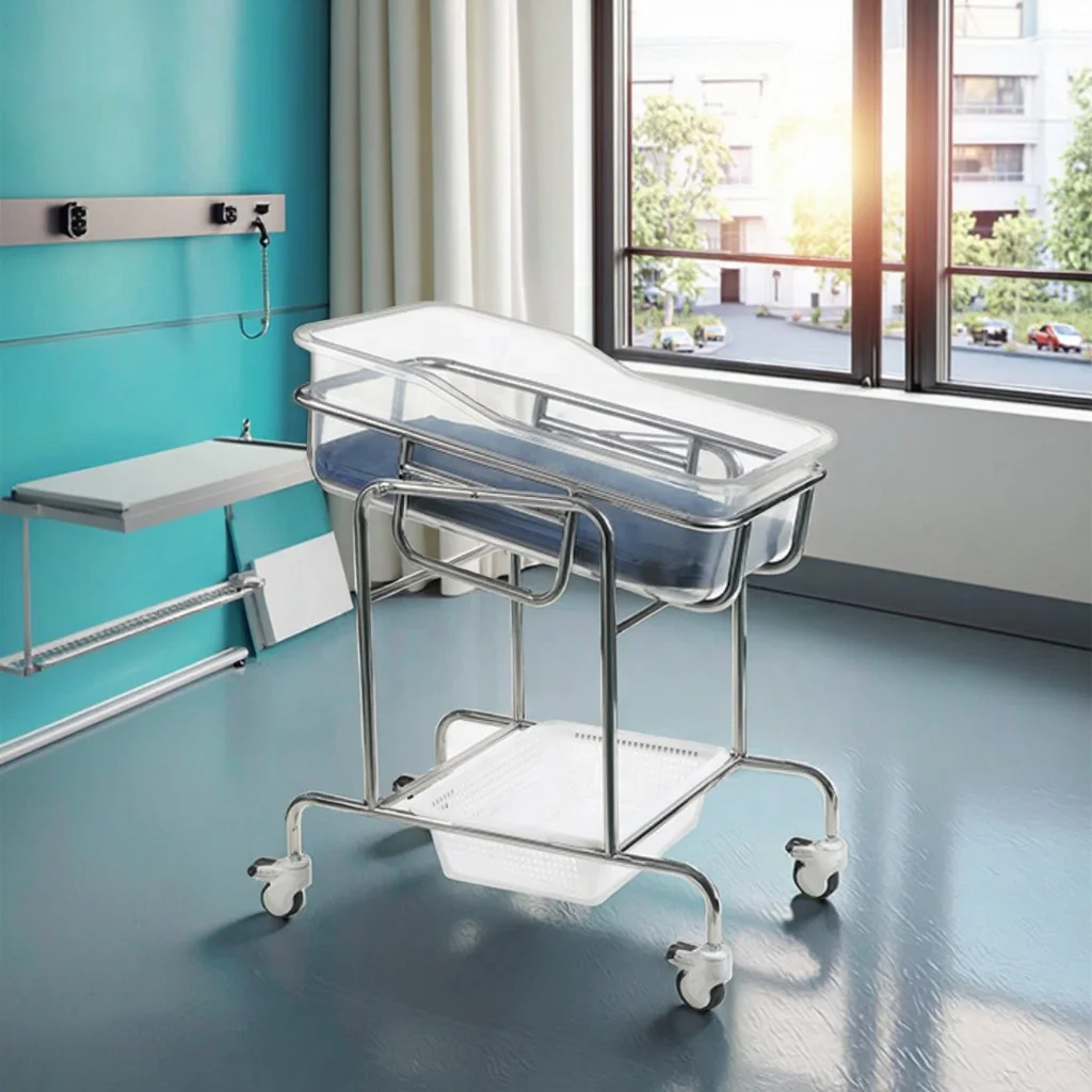 Premium Infant Medical Hospital Bed with Stainless Steel Frame Infusion Ready Foldable Modern Design for NICUs 2