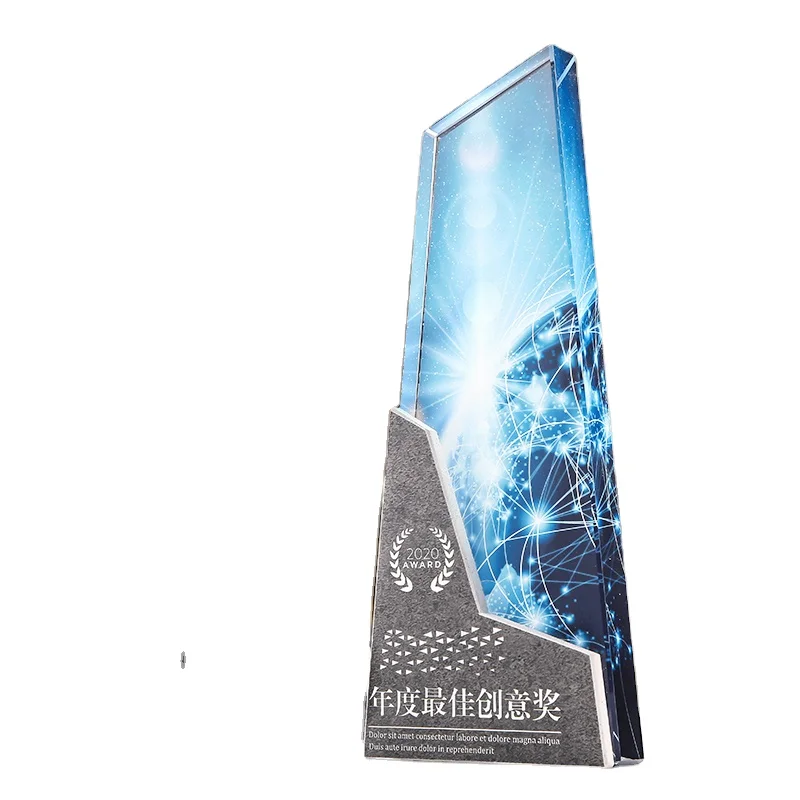 2023 new design crystal marble award trophy for custom