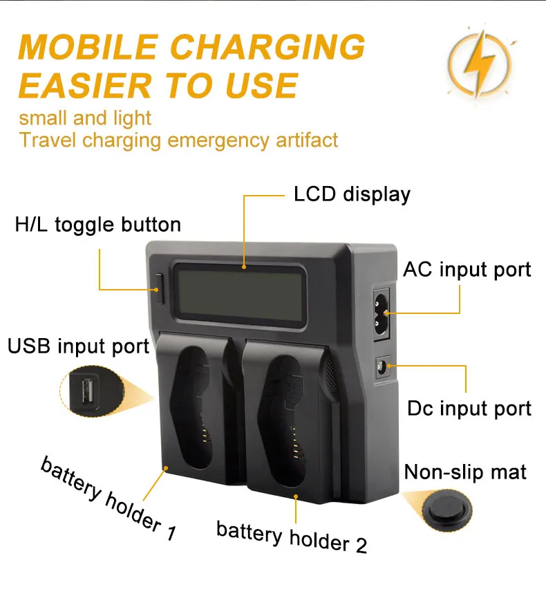 RingTeam EN-EL18 ENEL18 EN-EL18a ENEL18a LCD Rapid Dual Charger for Nikon D4 D4S D5 D6 Camera factory