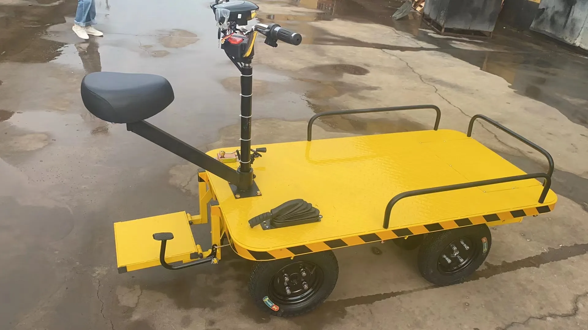 High Load Flat Car Heavy Platform Trolley Flatbed Cargo Cart Transfer Wagon for Workshop Market