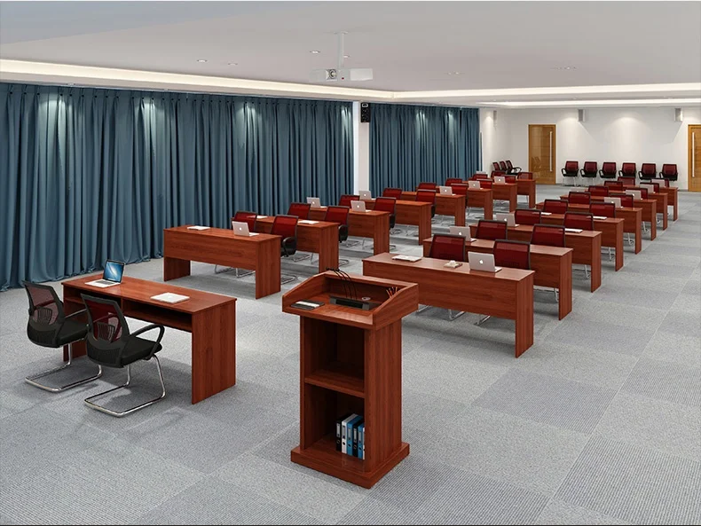 Modern Design Training Table and Chair Set Long Wooden Panel Negotiation Table for Employee Training Office Furniture