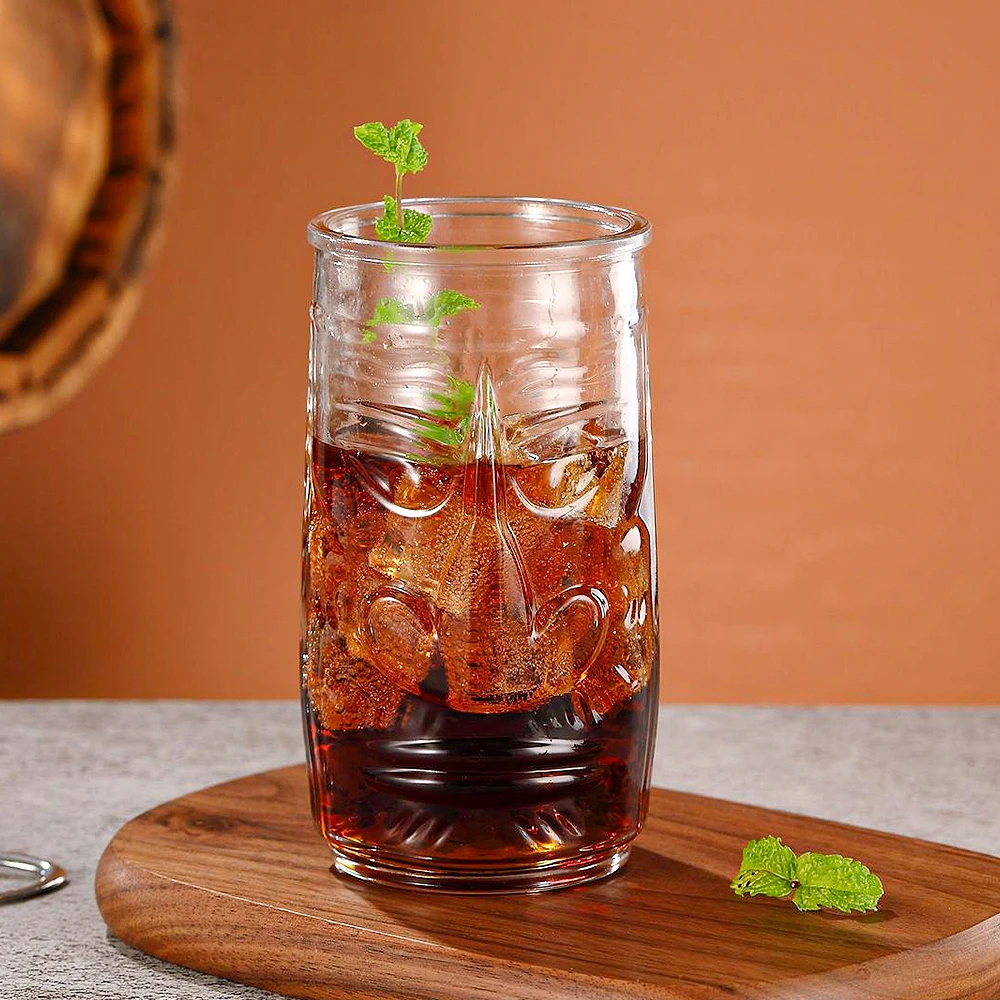 Wholesale 500ml 17oz Exotic Cocktail Tiki Mugs Clear Drinking Glass Tumbler  Bar Cups Beverages Water Juice Drinkware Glasses