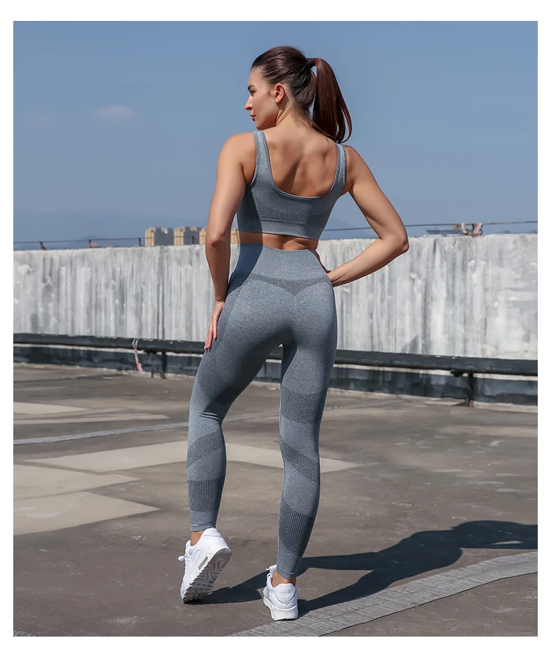 Sportive Wear Sports Suits Women 2 Piece Stretchy Women Athletic Sets ...