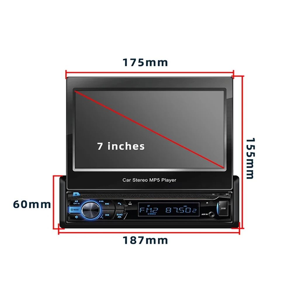 Car Stereo with 7 Inch HD Touch Screen - Bluetooth & Mirror Link