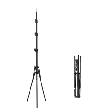 Factory Wholesale Professional Portable 1.6m/2m Aluminum Adjustable Selfie Tripod Ring Light Cellphone Mobile Phone Camera Video detail image