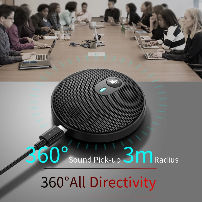 Conference USB Microphone Omnidirectional Condenser PC MIC for Video Conference