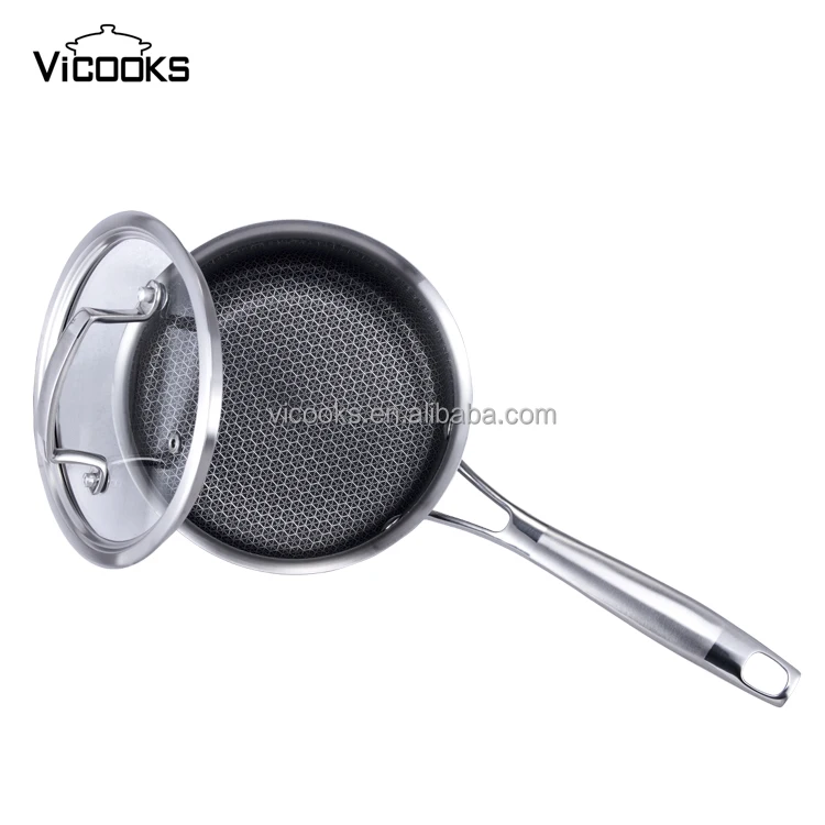 3ply Hexagon Pan Stainless Steel Honeycomb Nonstick Frying Pan Cookware -  China Nonstick Cookware and Stainless Steel Pan price