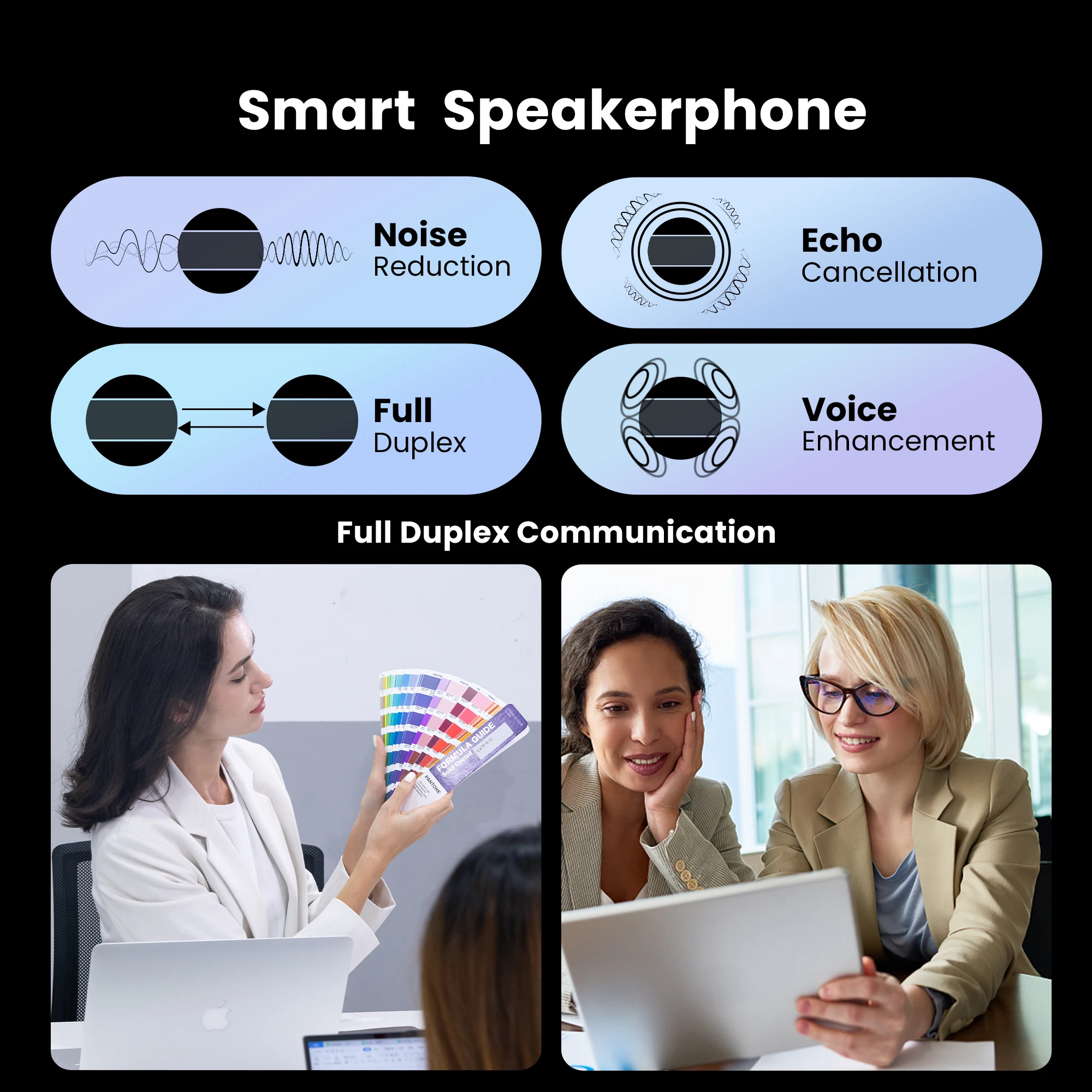 TONGVEO Bluetooth conference Speakerphone Full-duplex high quality Design Voice Enhancement