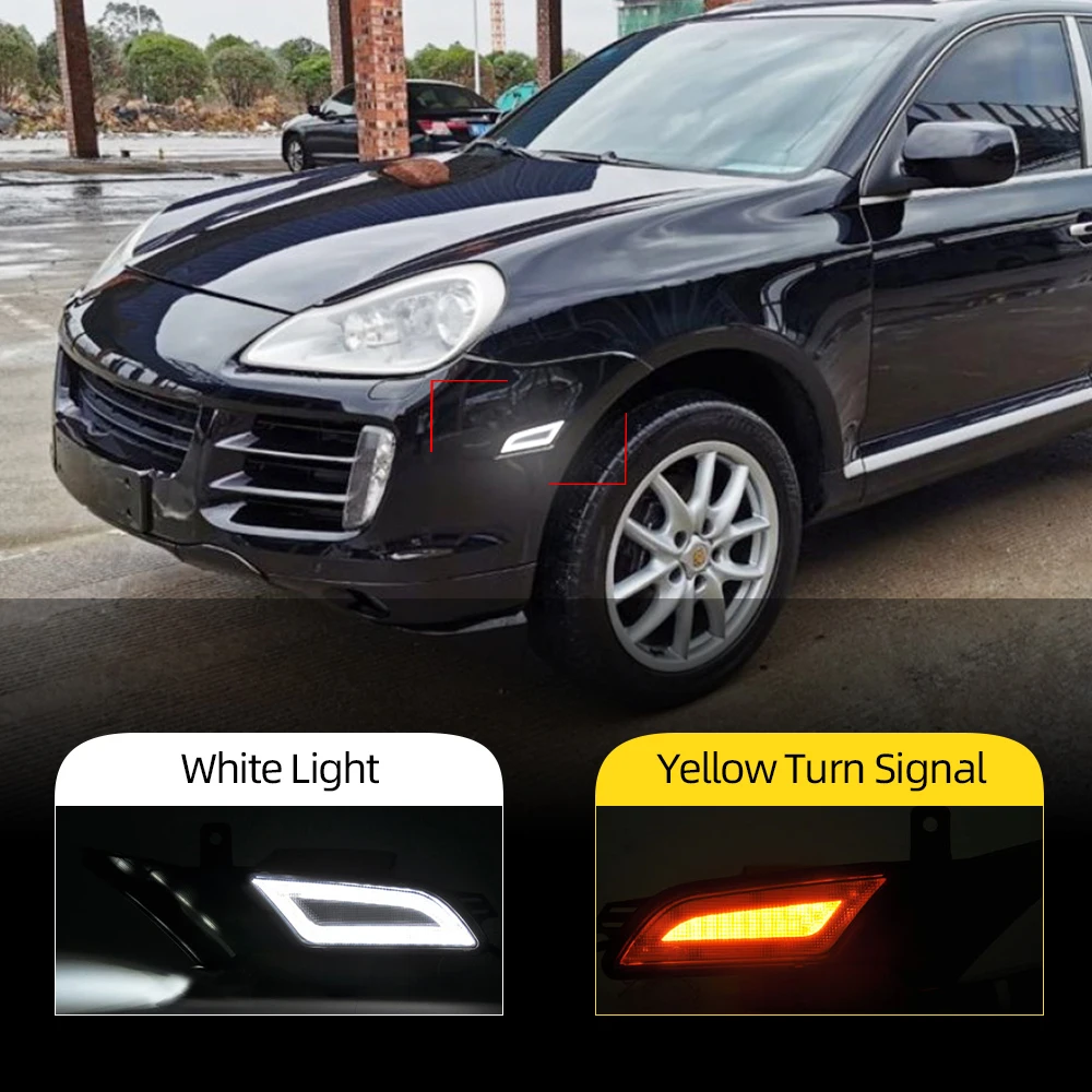 LED Side Marker Turn Signal Lamp Light LED DRL Daytime Running Light for Porsche Cayenne 957 2007 2008 2009 2010