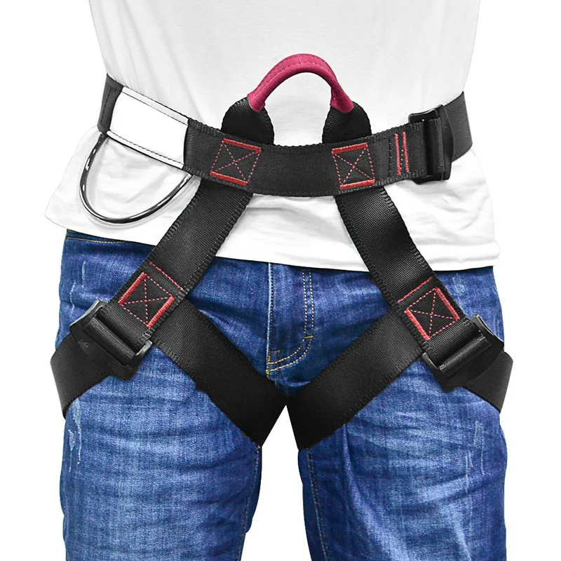 Holdfiturn Climbing Harness Adjustable Universal Size Climbing Harness Seat Belt Outdoor Half-Body Climbing Harness Safe Seat Belt 
