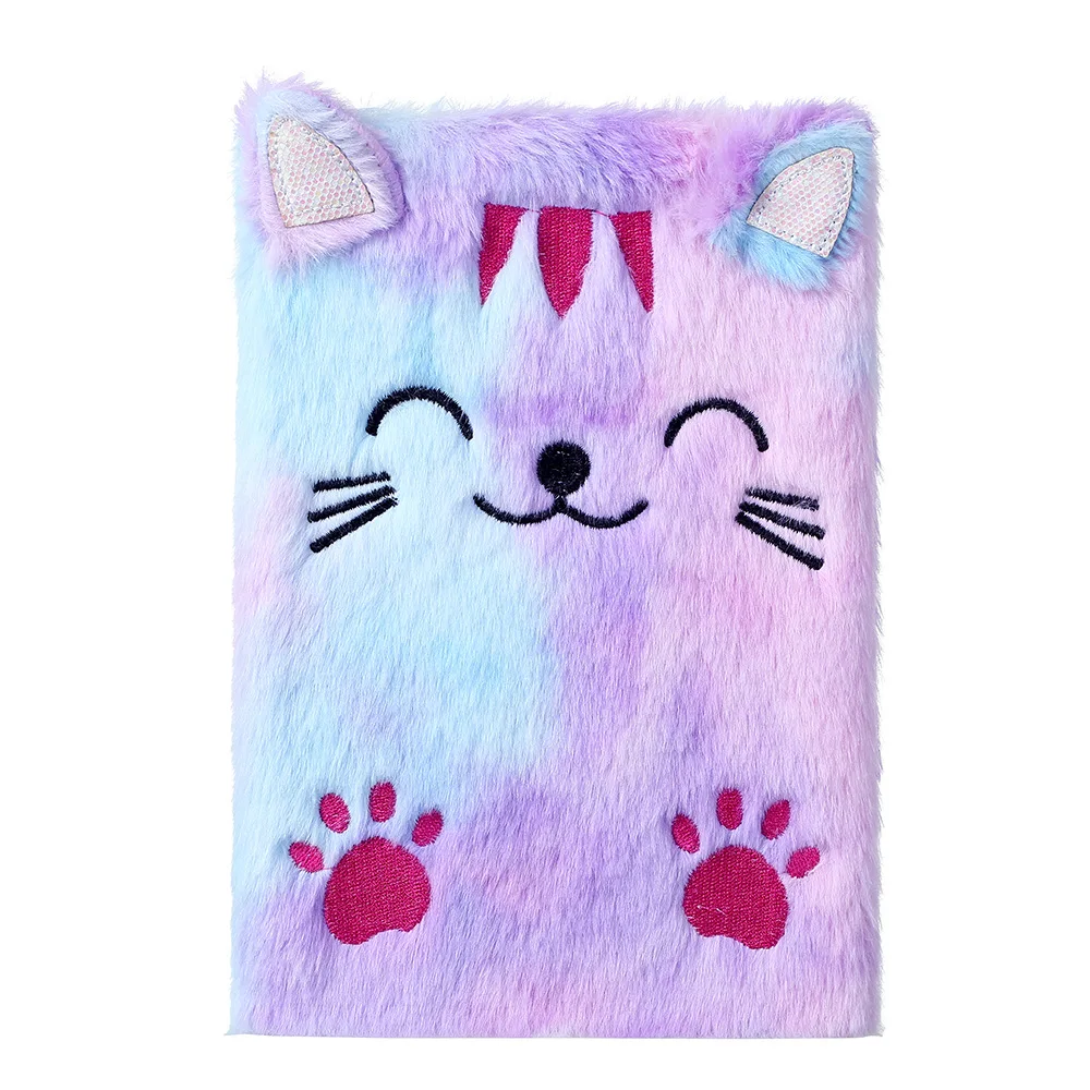 Hot Sale Eco Friendly Customizable A5 Diary Soft Cover Kawaii Cute Kids School Fluffy Plush Notebook