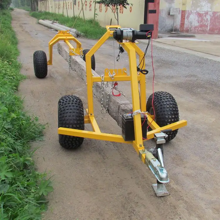 Logo Customization Machine Drawbar Atv Log Trailer Forest Equipment Farm Tractor Trailer With Crane