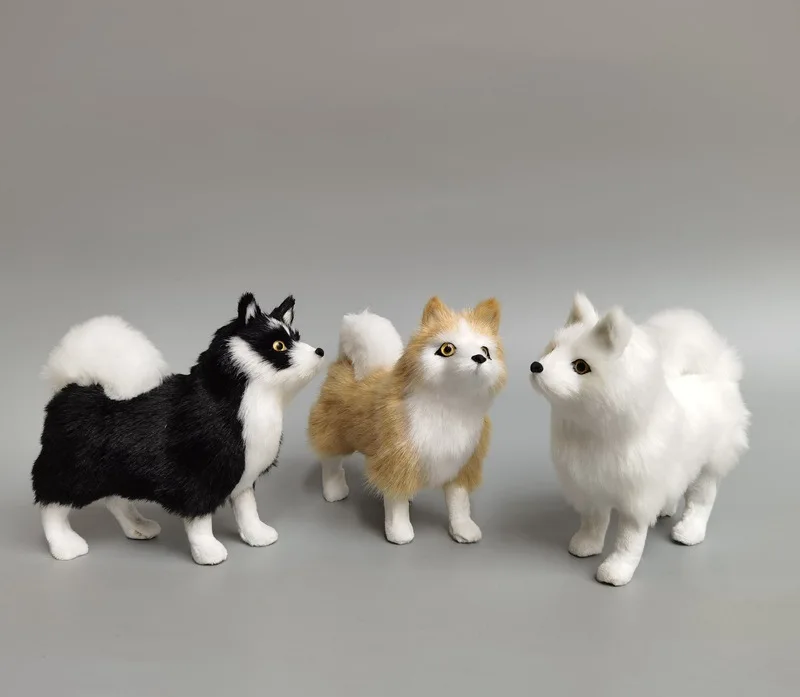 Artificial Simulation Samoyed White Puppy Greyhound Dog Cute Husky Samoyed Decoration Plastic Craft