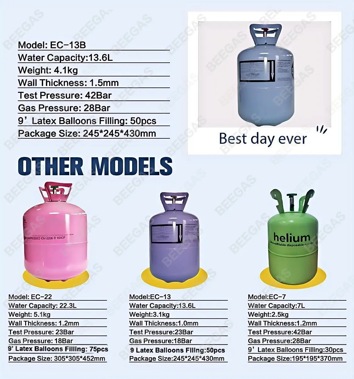 Magic Bee Helium Tank Balloons and Gas Bottle Cartridges Promotional Party Supplies for Balloon Fun!