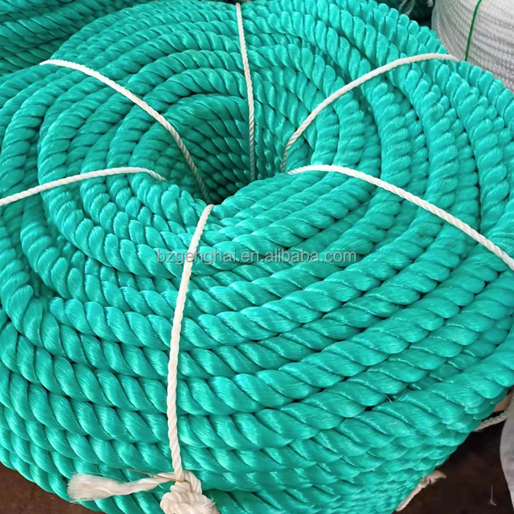 Hot Sale Multifunction Green Pp Pe 3 Strand Twisted Rope Plastic Rope