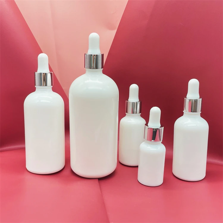 10ml 15ml 30ml 50ml 100ml 200ml White Porcelain Cosmetic Essential Oil Bottle with Dropper