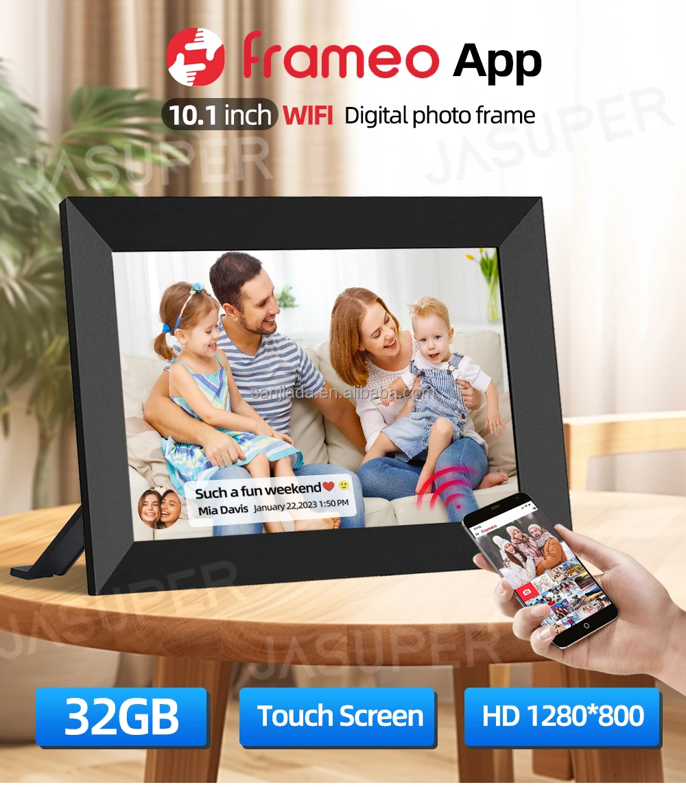 Frameo 10.1 Inch Wifi Digital Photo Frame 32gb Memory Autorotate