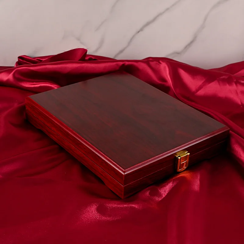 product luxury business customized wooden plaque trophy and awards authorization plate  with protect wooden box-5