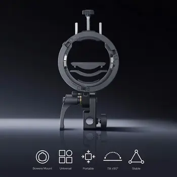 GODOX S3 Speedlite Bracket,   ,Bowens Mount Holder, Adjustment Angle±90°,Umbrella Hole, S3 Bracket detail image