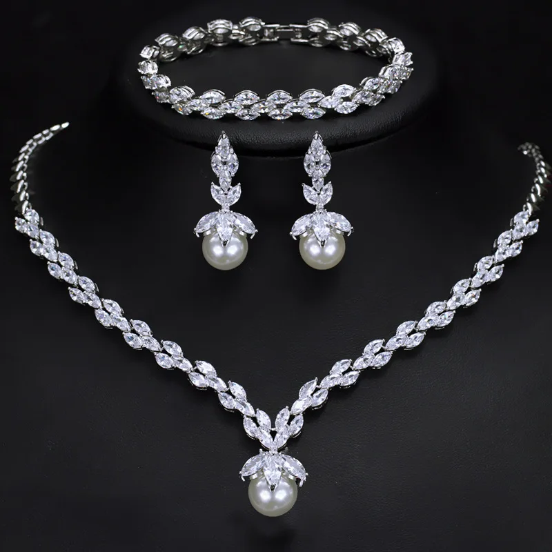 Bride Aaa Zircon Anti-allergy Set Shell 